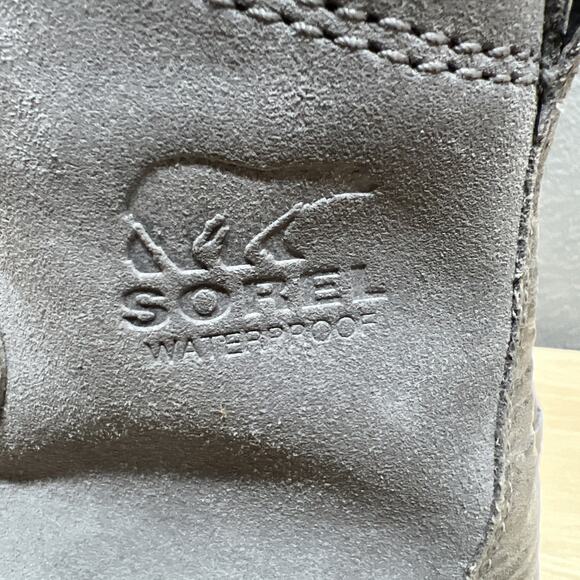 Sorel Explorer Joan Waterproof Gray Suede Lace Up Mid Bootie Womens Size 7 - Picture 9 of 12